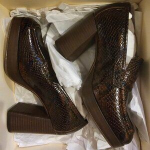 Sezane Jessie Loafers Brown Python Print - Never worn outside!